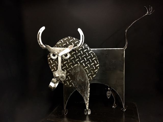 Otis the Bull metal sculpture