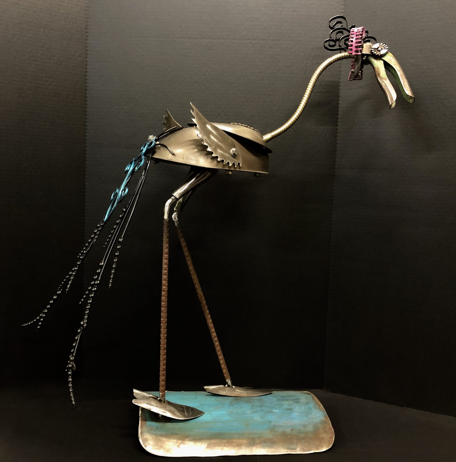 Penelope Peacock metal sculpture